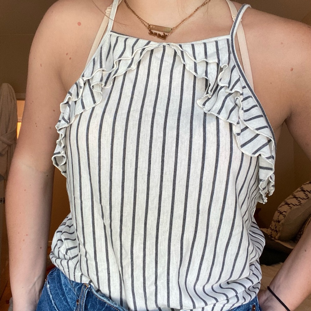 American Eagle striped high neck tank top